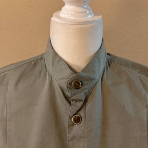 Men's Stubbs Western Wear Green Glow Banded Collar Long Sleeve Shirt SZ S - Picture 2 of 9